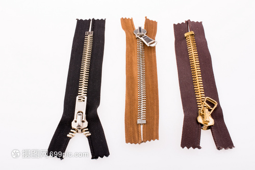 顏色Zipper白色背景上的顏拉鏈